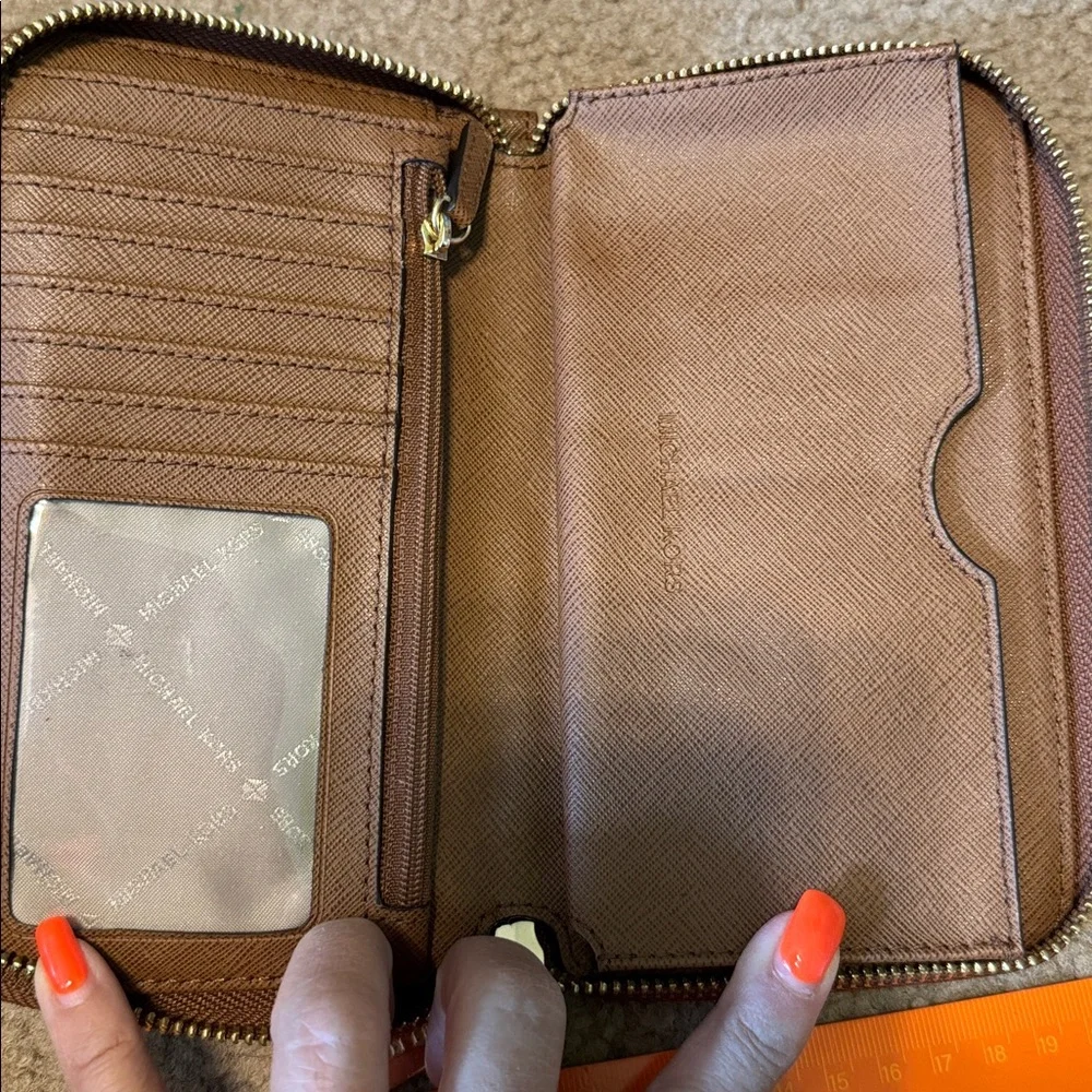 Michael Kors Tan Zip Wallet - Picture 3 of 4
